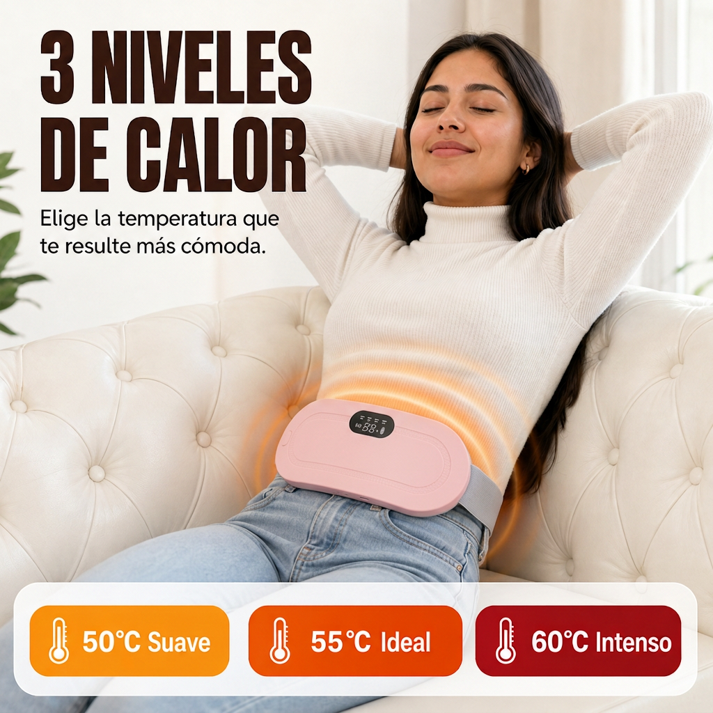 Cinturón de calor y masaje para cólicos