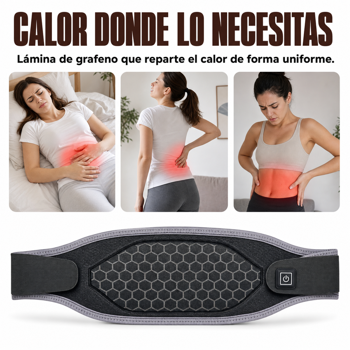 Cinturón de calor y masaje para cólicos